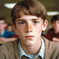 Cormac Quinn in class, age 16