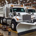 The big, brand new snowplow in the depot, waiting for its driver, Richie Pennypinch.